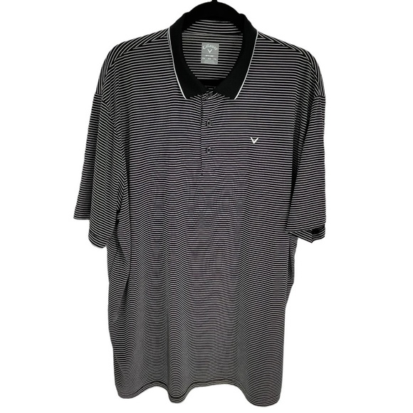 Callaway Opti-Dri Mens Striped Short Sleeve Golf Polo Shirt - Sz 2XL - Picture 1 of 12